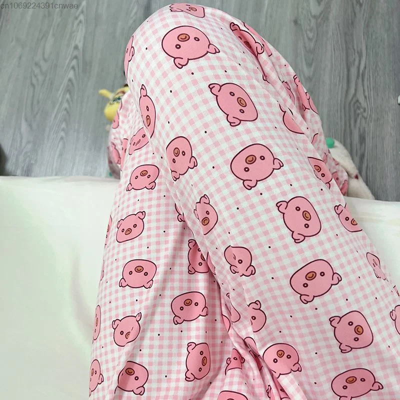 Kawaii Anime Pig Pajamas Pj Pants Y2k Cute Cartoon Casual Pink Sleepwear Women Home Pyjama Pants Female Trouser Y 2k Fashion