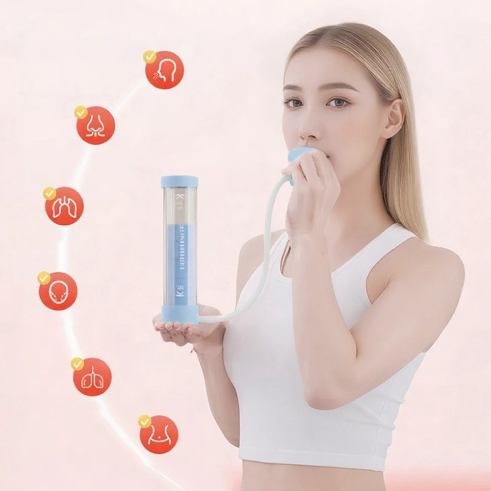 Dispositivo de ejercicio de respiración profunda ajustable, entrenador de músculos abdominales, dispositivo de entrenamiento de capacidad pulmonar para hombres y mujeres, gimnasio en casa, Fitness