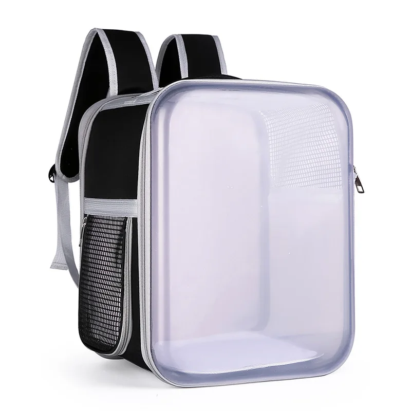 

Transparent cat bag, folding and portable, double-shoulder pet bag for going out, large-space cat rice backpack