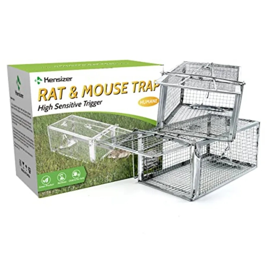 

2-Pack Humane Rat Trap Chipmunk Rodent Trap That Works for Indoor and Outdoor Small Animal Control Effective Mouse Voles Hamste