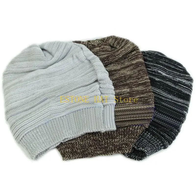 49MF Unisex Women Men Knit Baggy Beanie Winter Warm Oversized Ski Cap Hat