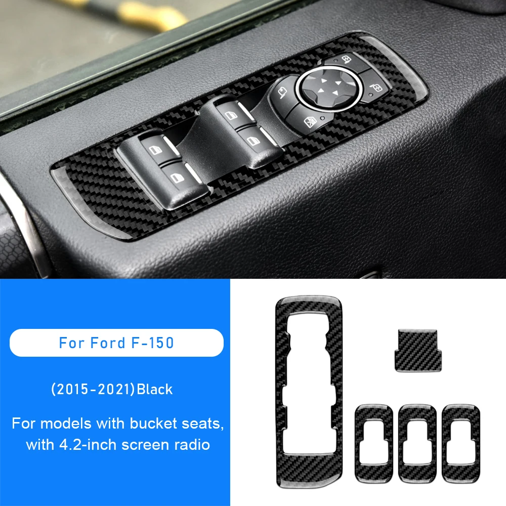 

Carbon Fiber for Ford F150 2015 2016 2017 2018 2019 2020 2021 Door Window Switch Panel Cover Sticker Accessories Interior Trim