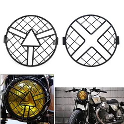 Protector de rejilla para faro delantero de motocicleta, cubierta de rejilla de 7 pulgadas para Cafe Racer Cruiser