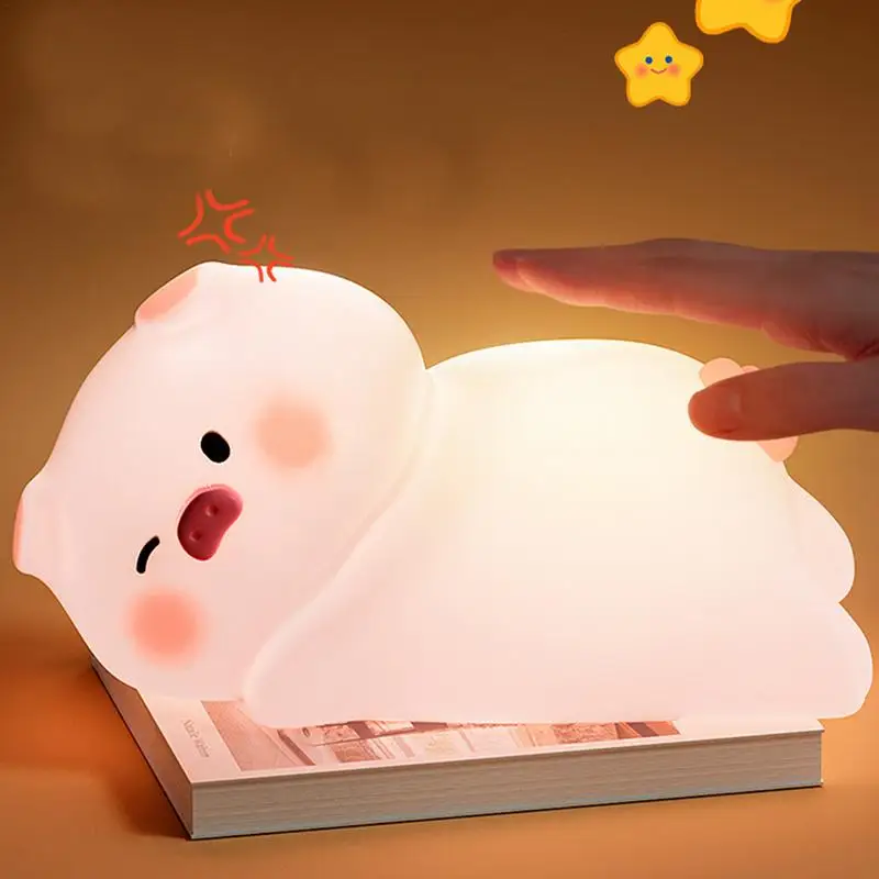 Imagem -04 - Silicone Dimmable Breastfeeding Night Light com Temporizador Usb Lâmpada Recarregável Novidade Iluminação Home Decorações