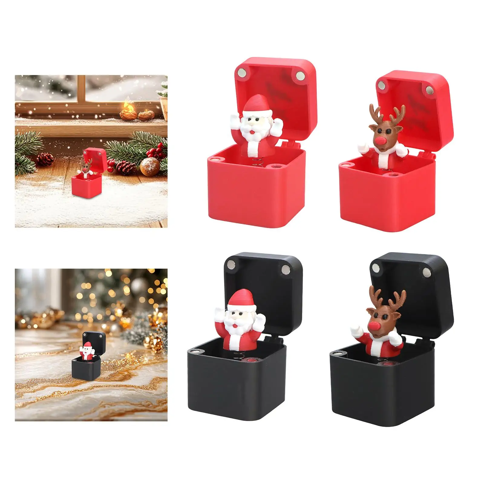 

Рождественская коробка для розыгрышей, коробка для подарков, забавный декор для рабочего стола, практичное украшение для шуток для праздничного стола, офиса, сбора рождения