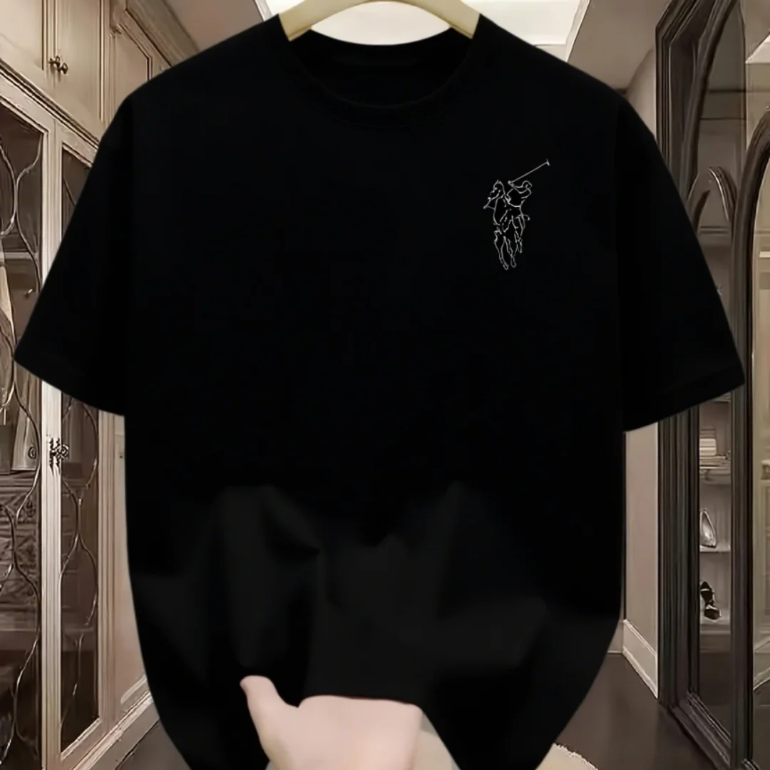 

In the summer of 2025, a trendy luxury brand for men's short-sleeved shirts, a high-end casual sports T-shirt with a round neck