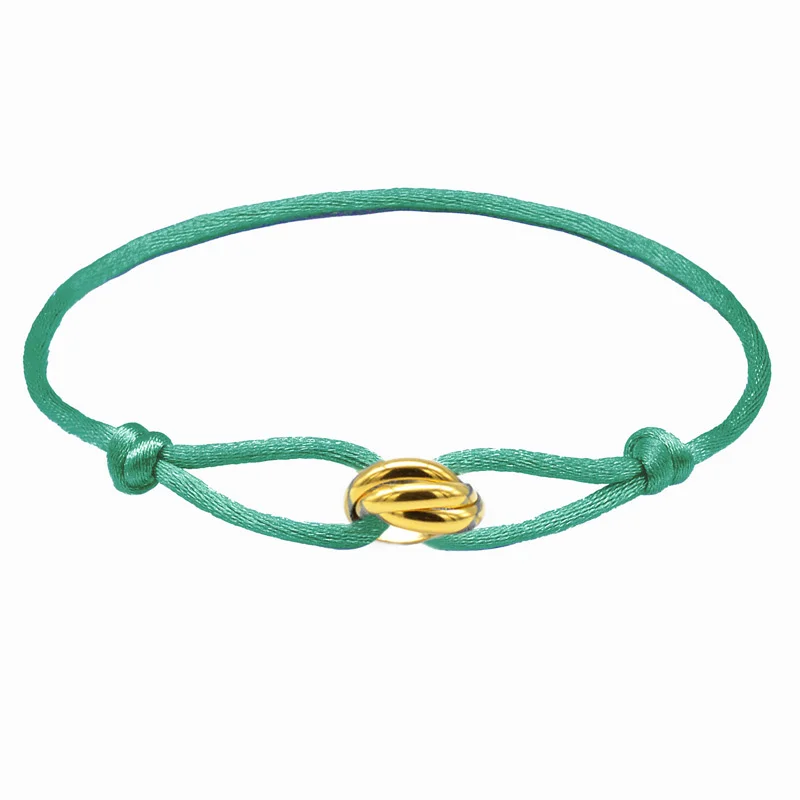 Zalman Groothandel GDS888 Luxe Unisex Armband 3 Metalen Gesp Handketting Verstelbare Heren Touw Armband Voor Vrouwen Sieraden Geschenken