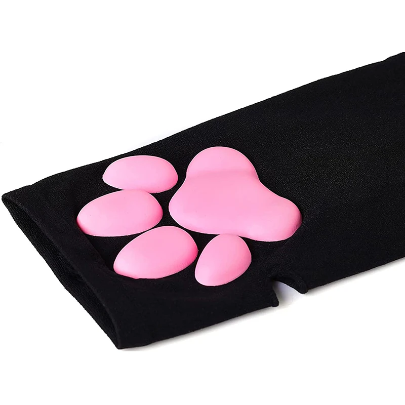 3D Mèo Paw Tay Nắng Nữ Găng Tay Bé Gái Kawaii Dễ Thương Fingerless Pawpads Tay Lolita Cosplay Mèo Móng Vuốt Mitten