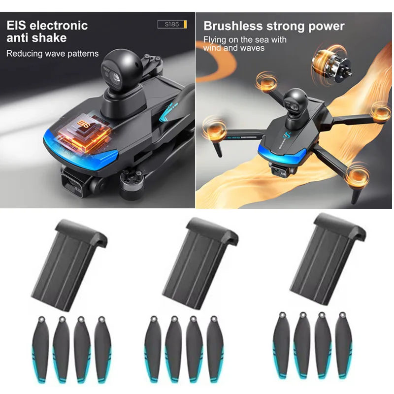 S185 GPS Drone Battery 7.4V 2000Mah /Propeller For S185 Brushless RC Drone Original Accessories S185 RC Dron Battery Blades Toys