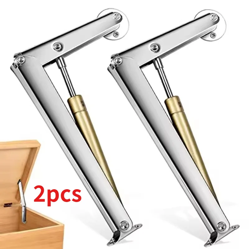 2Pcs Arbitrary Stop Gas Strut Hydraulic Support Rod Soft Buffer Pneumatic Gas Spring for Cabinet Upward Flip Door Bed Board Hold