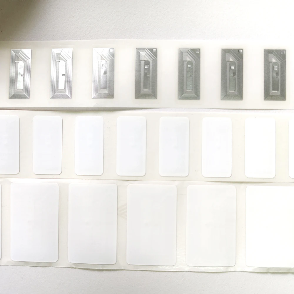 50 개/몫 13.56MHz ISO14443A F08 칩 30*15/40*25mm NFC 범용 라벨 태그 IC 카드 스티커 구리 플레이트 종이 M1 전자 태그