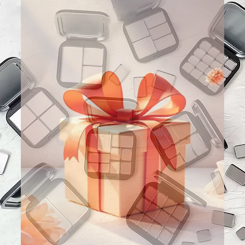 【HBA】Pusta Paleta do Makijażu z Magnetycznym Zapięciem i Lustrem, Cień do Powiek, Róż, Matowa Czarna Pudełko z Pojemnikiem na Kosmetyki, Pojemnik na Róż