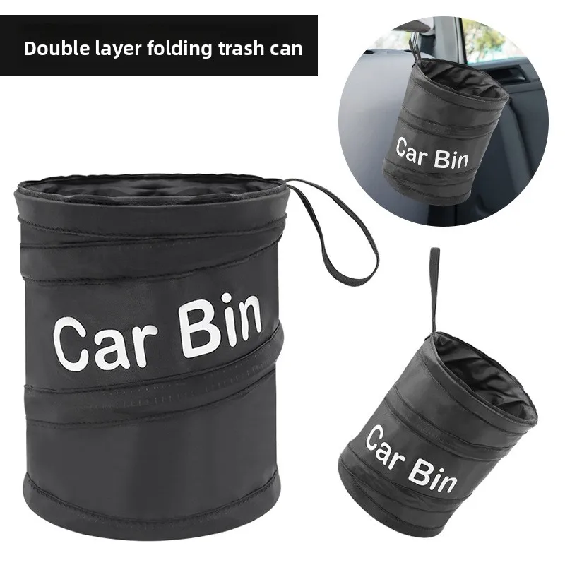 Portable foldable car trash bin, adhesive storage box for car seats, storage box, car spiral bin