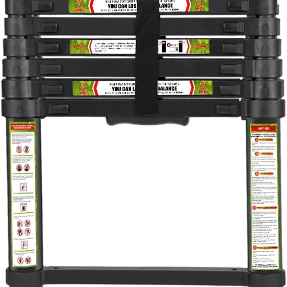 

6.5 FT Aluminum Telescoping Ladder with Non-Slip Feet and Stable Hook, Portable Extension Ladder for Household and Outdoor Worki