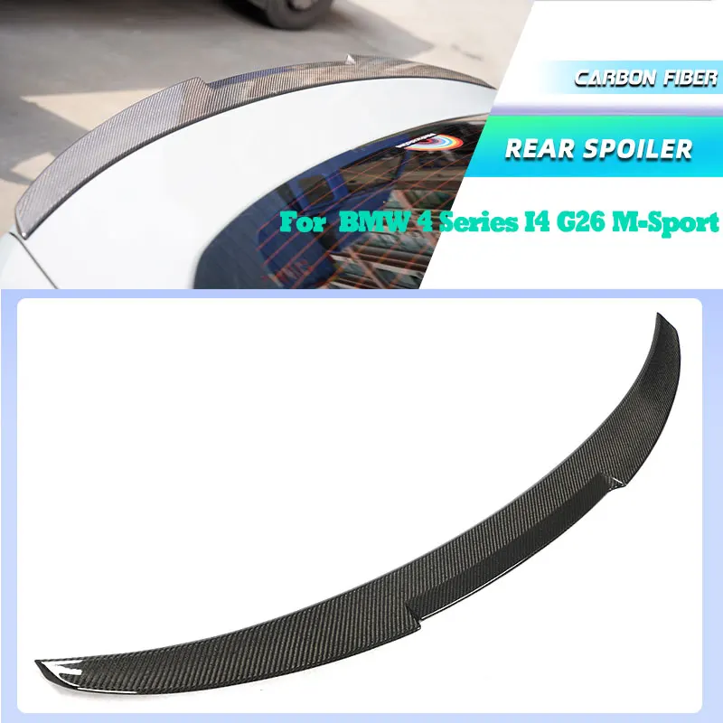 

Car Rear Trunk Spoiler Wings for BMW 4 Series I4 G26 M-Sport Gran Coupe 2021-2026 Full Carbon Fiber Rear Spoiler Boot Wing Lip
