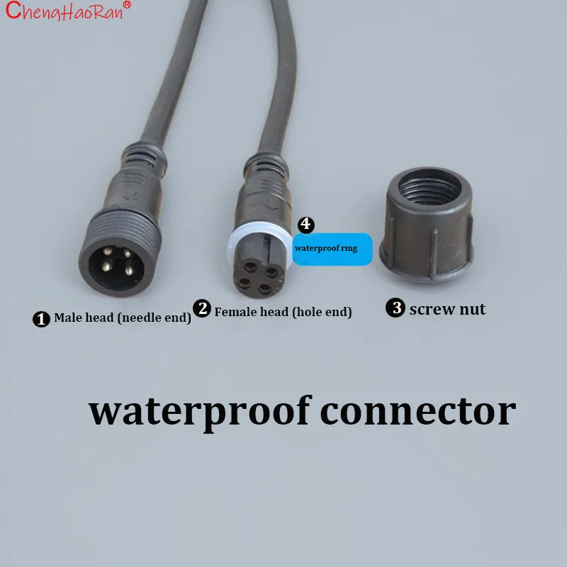 1/2Set 4in1 Waterproof Quick Connector Kit Industrial Outdoor LED Wire Connectors Male Female Docking Plug 2P 3P 4P 5P 6P