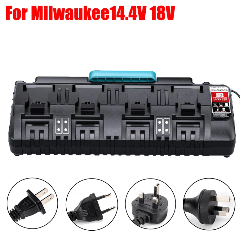 Lithium Batteries Charger Compatible with For Milwaukee 18V Lithium Batteries Multi-port Fast Charger with 2 USB Output Ports