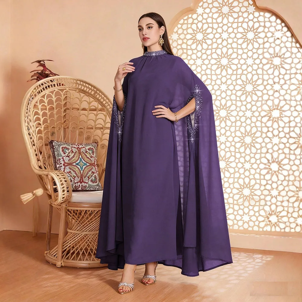 

Мусульманская Абая, украшенная бриллиантами, Дубай, кафтан, турецкий марокканский кафтан, Джалабия Ид, исламский плащ, платье, скромный женский халат Musulmane