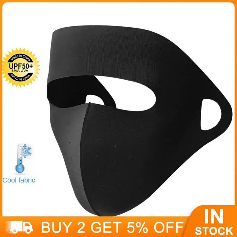 Full Face Coverage Summer Ice Silk Sunscreen Mask Upf 50 Cycling Mask Fabric Nylon Full Face Sun Protection Mask Cool Touch