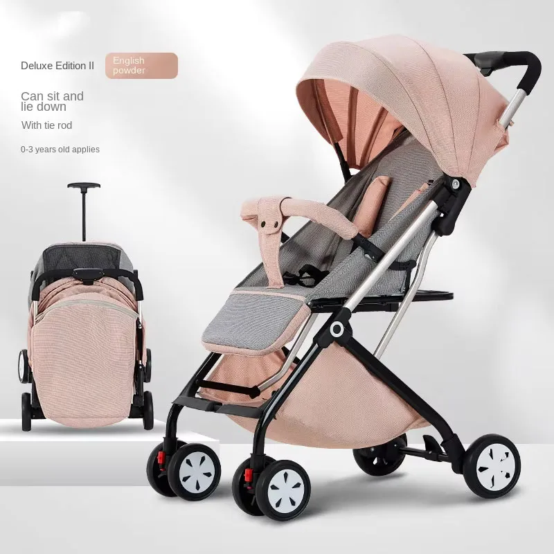 

Lightweight Baby Stroller High Landscape Can Sit and Lie Down Newborn Travel Stroller Four Wheel Shock Absorption Stroller