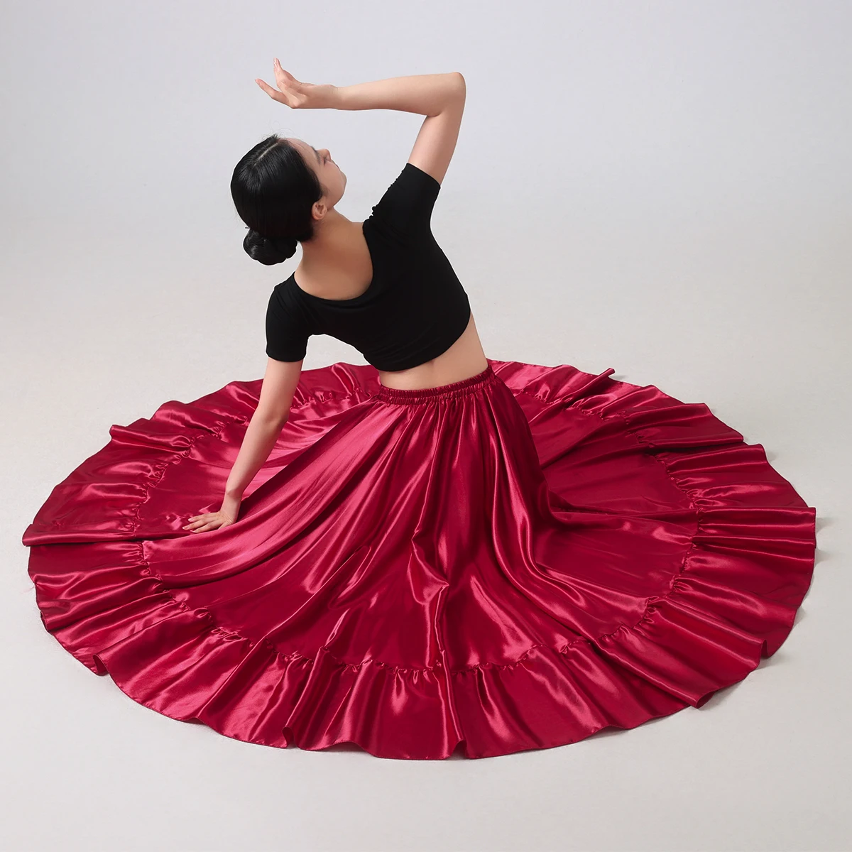 

Women's Long Flared Circle Skirt -Satin Flared Full Skirt Boho Vintage A-line Maxi Skirt for Dancing, Party, Daily Wear Skirts