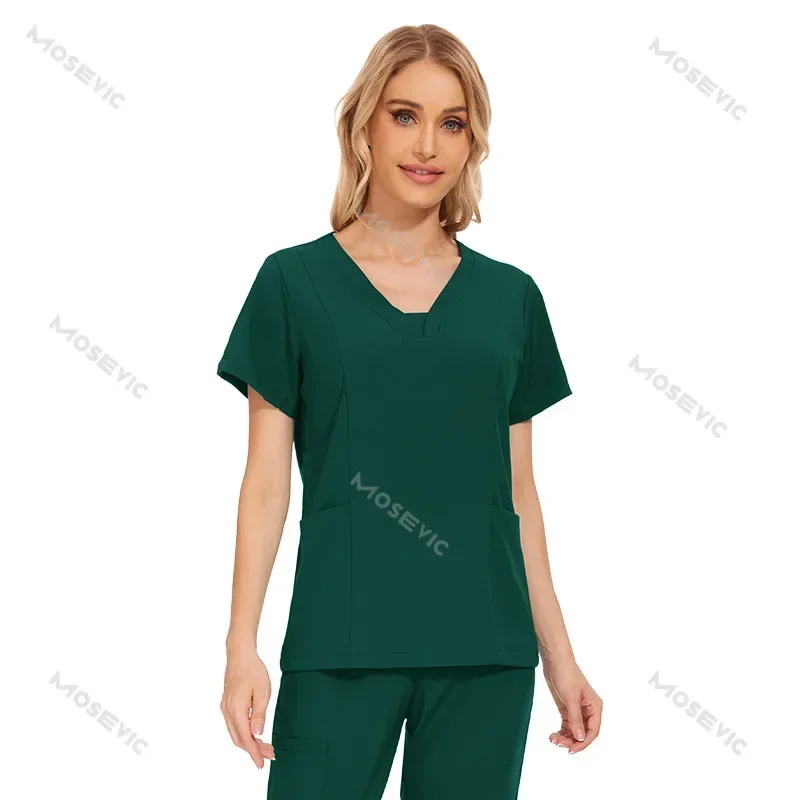 Surgical Uniforms Woman Scrub Set Medical Nurse Beauty Salon Workwear Clinical Scrubs Top + Pant Spa Doctor Nursing Tunic Suit