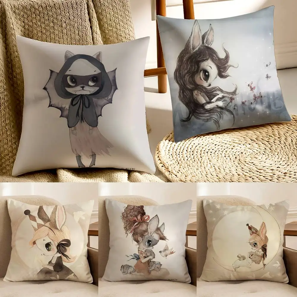 M--Mrs Miketo Funda de almohada con estampado Anti-polvomite Sofá cama con cremallera invisible