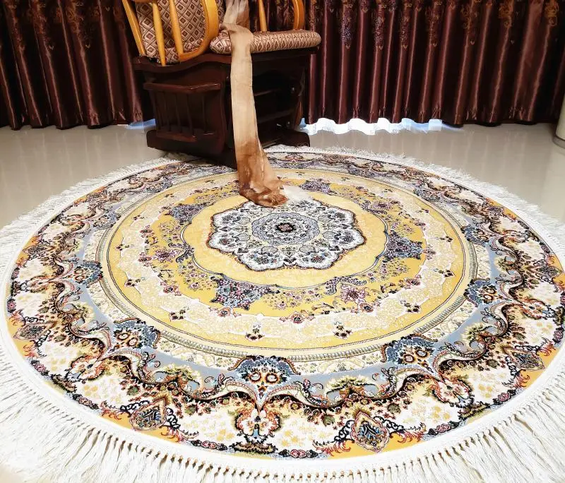 Round table carpet imported European American retro garden living room dining room Turkish round Persian carpet