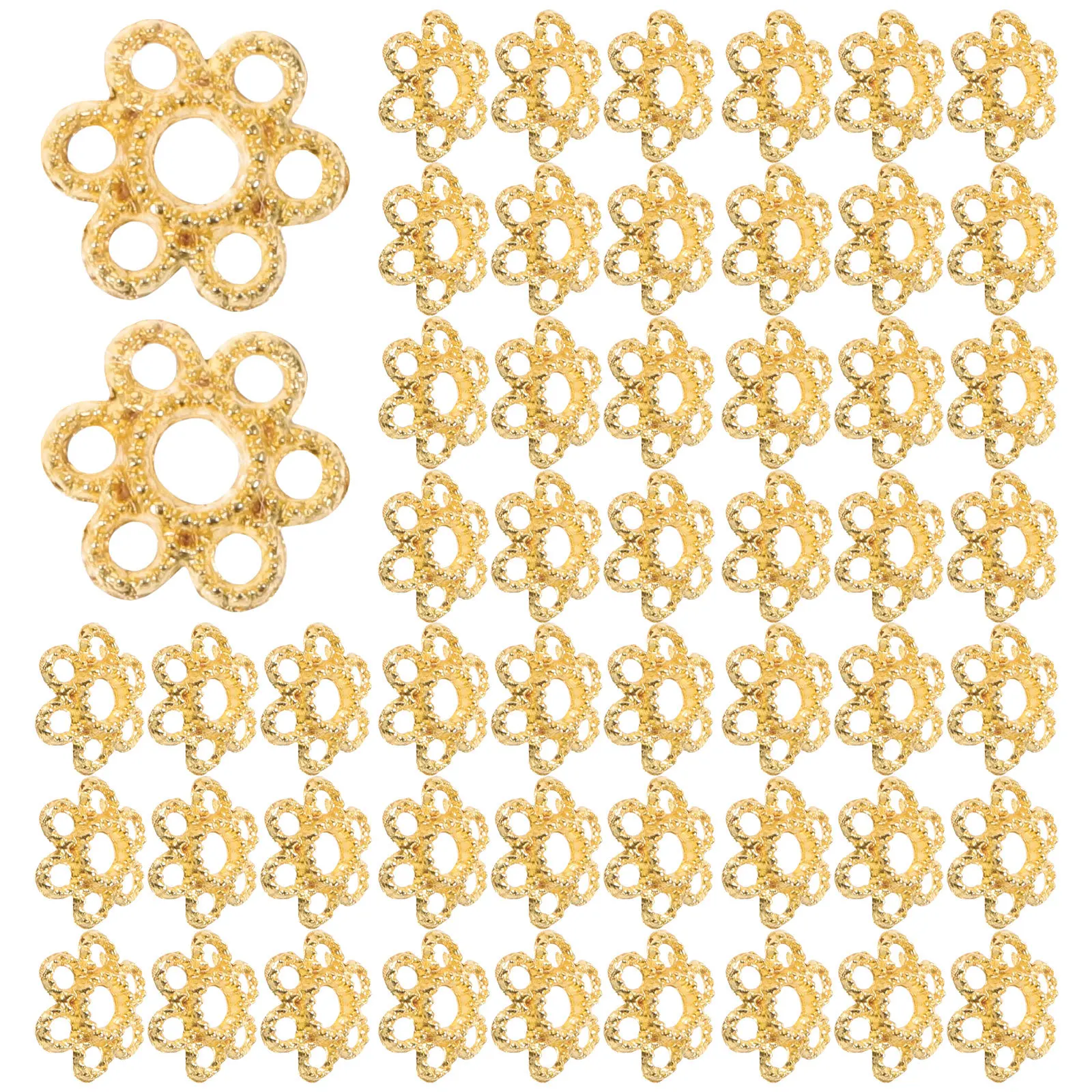 200 قطعة قبعات الخرزة الذهبية زهرة شكل فاصل Diy بها بنفسك مواد صنع المجوهرات قبعات نهاية معدنية لأساور القلائد الحرف اليدوية
