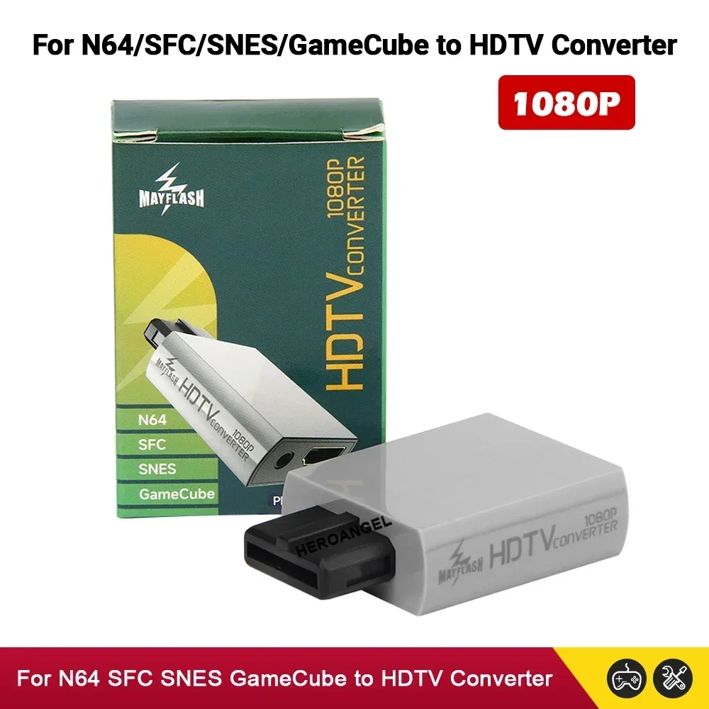 3.5mm Audio for PC HDTV Monitor Display For N64/GameCube/SFC/SNES to HDMI-compatible Converter Adapter Mayflash Support 1080P