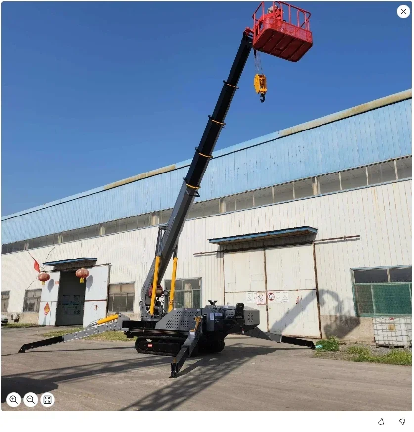 CE Eruro 5 Construction Spider Crawler Crane 10-30m Crane Spider Telescopic Boom EPA Spider Crane With Man Basket Man Lift