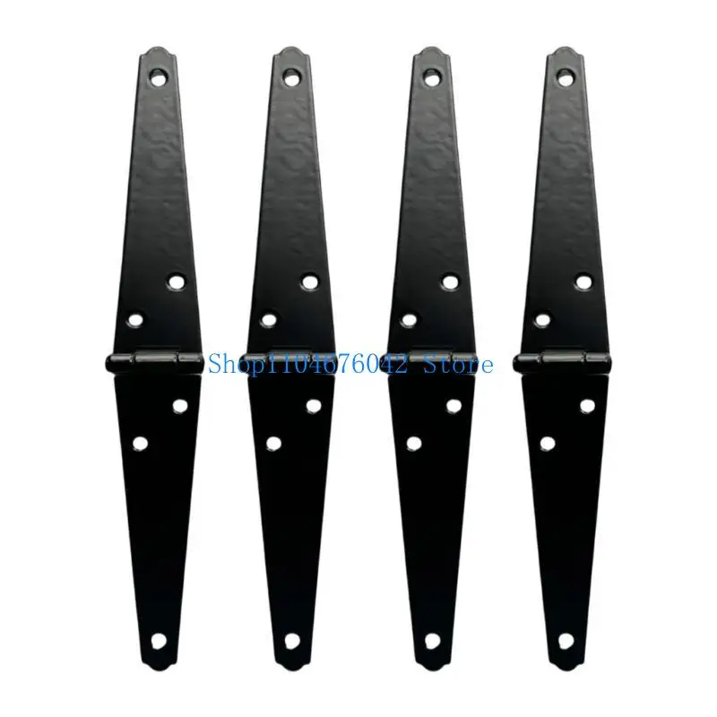 Heavy Duty Strap Hinges Black Shed Door Gate Hinges with Screws Furniture Door Hardware for Fence Wood Gate Cabinet Door