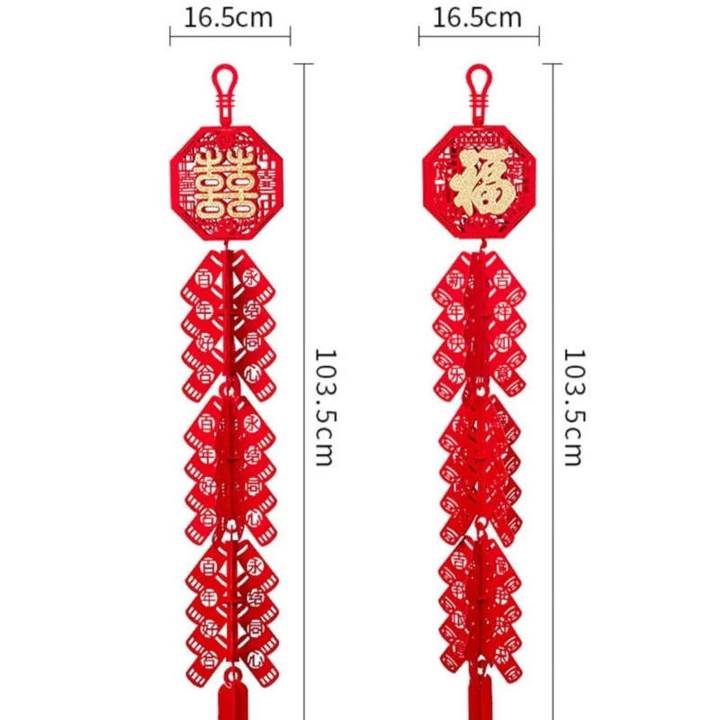 Smoczy rok chiński wiosenny festiwal tradycyjna dekoracja 2024 księżycowy rok dekoracja wisiorki petardy noworoczne, ścienne wystrój