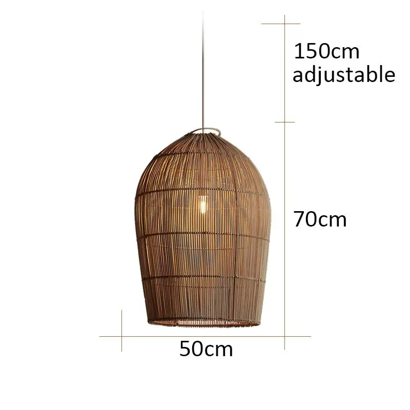 Minimalisme Retro Rotan Handgemaakte kroonluchter Japanse rieten hanglamp voor woonkamer Restaurant Eettafel Hanglamp