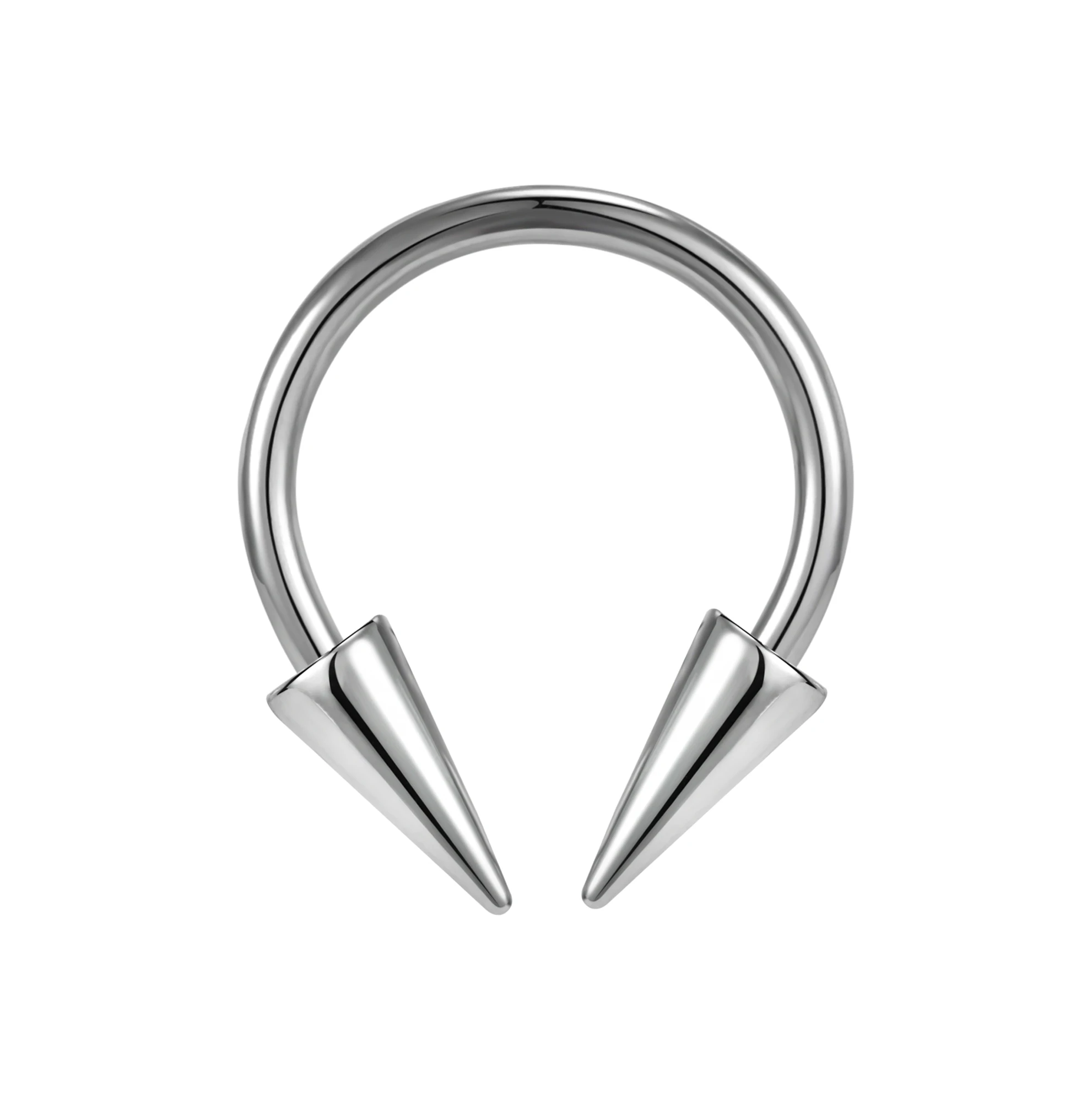 ZS 16G Kegel Septum Ring Edelstahl Hufeisen Nasenpiercing Spike Lippenringe Schwarz Farbe Tragus Helix Ohrring Körperschmuck
