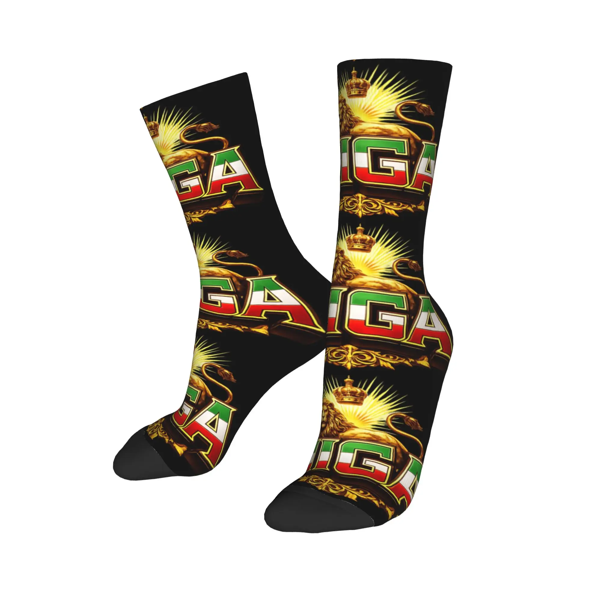

Retro Make Iran Great Again MIGA Basketball Socks Political Slogan Polyester Middle Tube Socks for Unisex Breathable