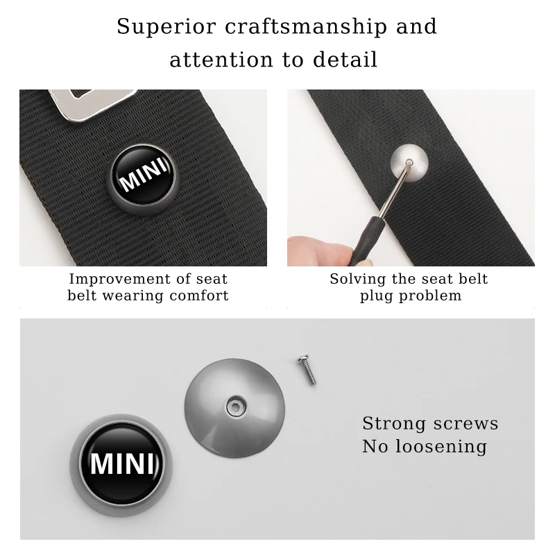 Car Logo Safety Belt Limit Buckle Seat Belt Non-Slip Fixing Button For MINI Cooper One JCW R56 Countryman Paceman Clubman R58 R