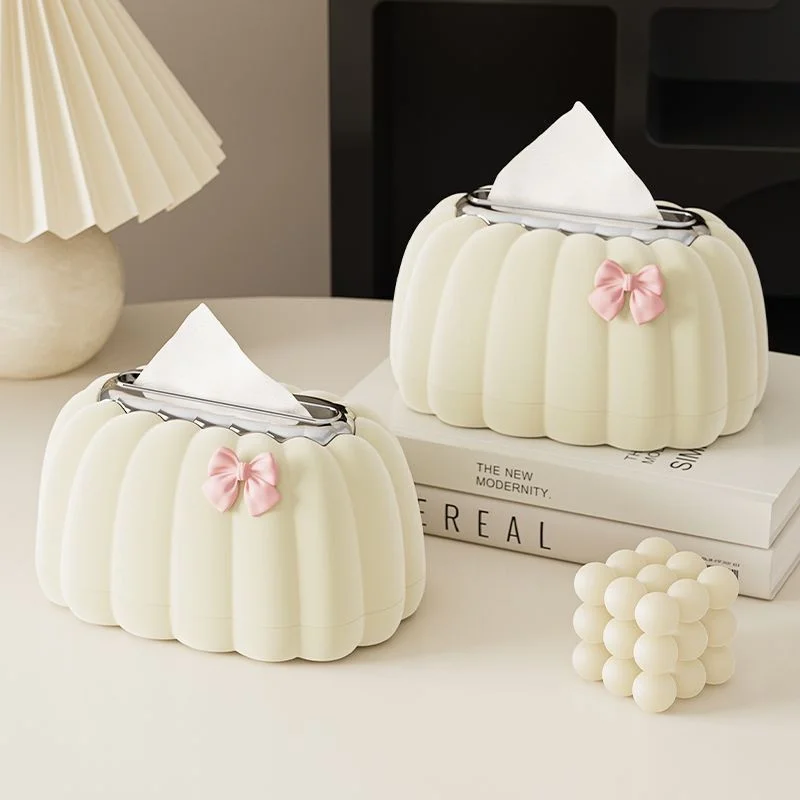 

Creative Pumpkin Spring Tissue Box Home Office Simple Creamy Style Storage Box for Living Room Desk