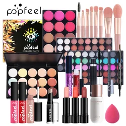 POPFEEL Makeup Full Set for Women Professional Make up Kit Eyeshadow, LipGloss,Lipstick,Brushes,Eyebrow,Concealer Complete Box