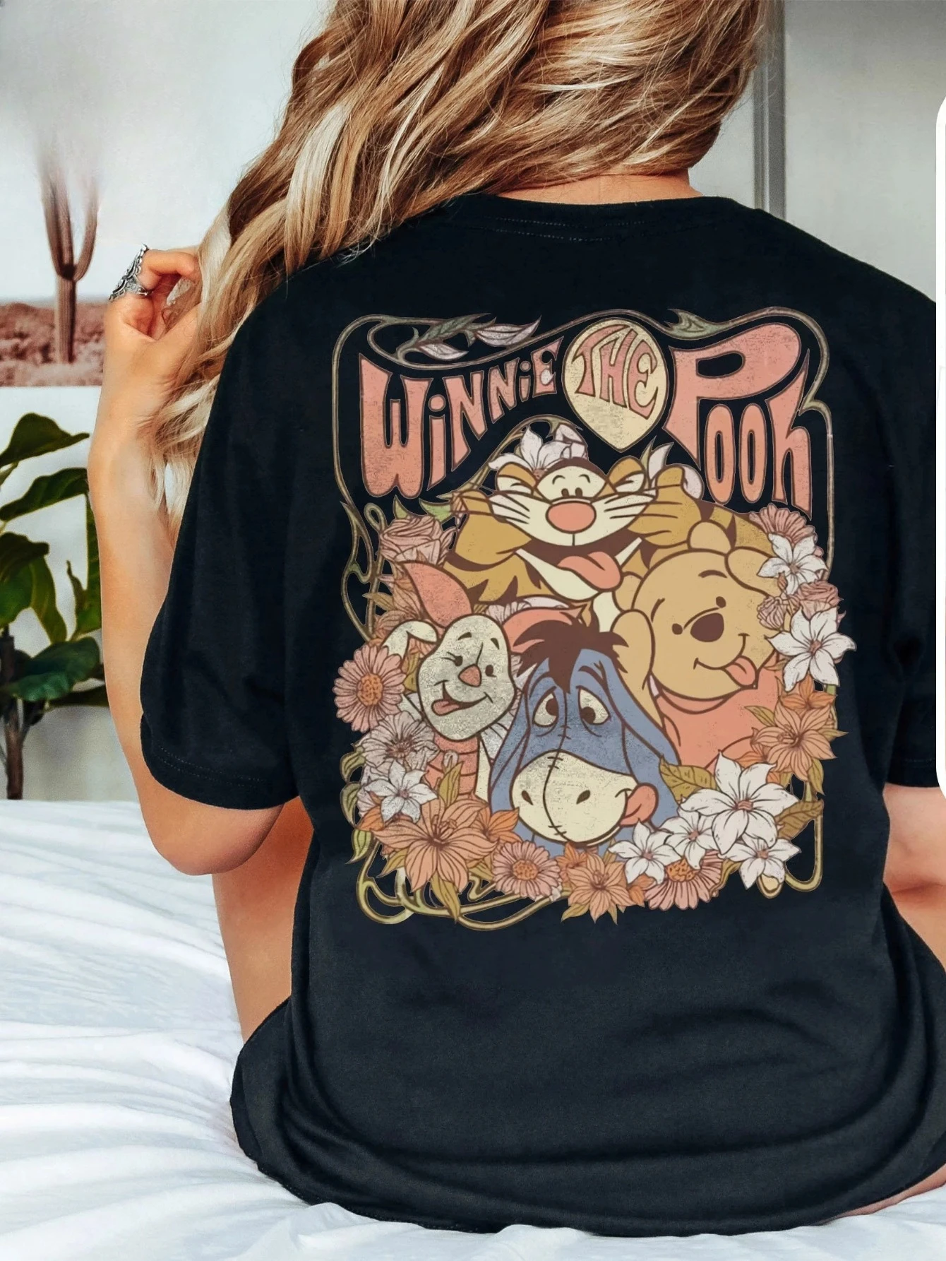 2026 new Adult and Children's Parent-Child Winnie The Pooh Multi-Color Printed Cotton Sports Casual Comfortable T-Shirt