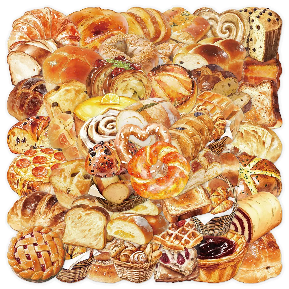 

10/30/50PCS Baking Bread Art Cartoon Graffiti Stickers Personalized DIY Scooter Refrigerator Water Cup Luggage Guitar Bicycle
