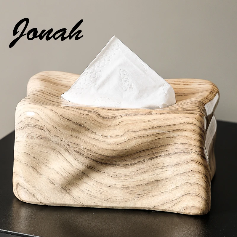 rustic-luxury-wooden-texture-tissue-box-coffee-table-creative-decorative-accessories-living-room-rectangular-ceramic-storage-box