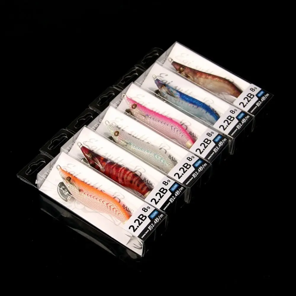 2024 Fishing tackle Wood shrimp lures Jigs 6g/8g Squid hook Squid Explosive hook Fishing bait Simulation