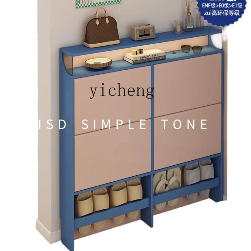 

ZK simple-tone shoe cabinet, high-end at the door of the home, 15 cm against the wall, ultra-thin storage cabinet