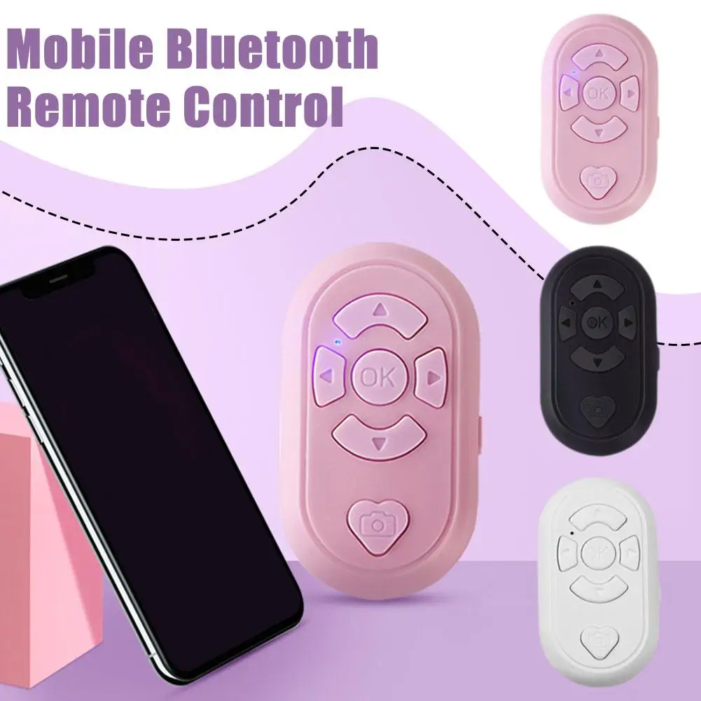 Bluetooth Media Button Remote Control for iPhone iPad Android Remote Control Shutter Scroller Auto Clicker for Live U3W9