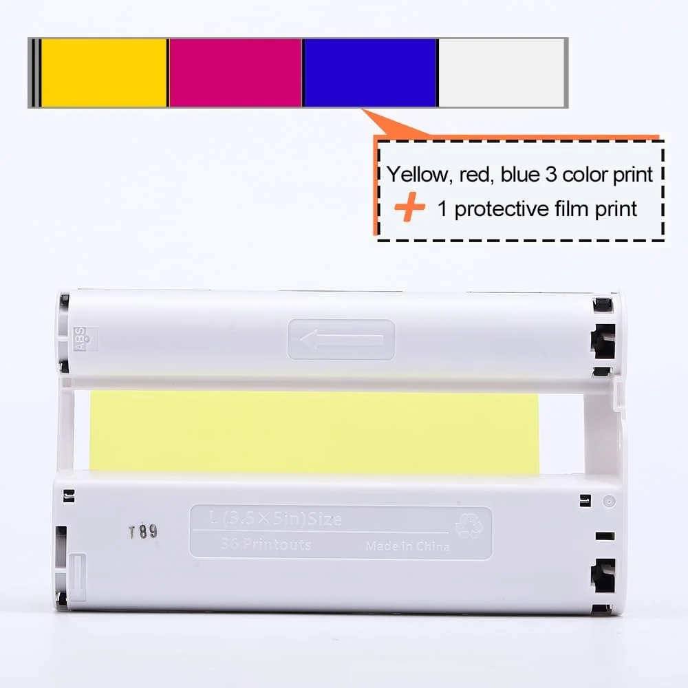 Compatible for Canon Selphy CP1300 CP1200 CP1000 CP910 Ink Cassette for Selphy CP1500 Photo Paper Set Printer KP108IN 6 Inch
