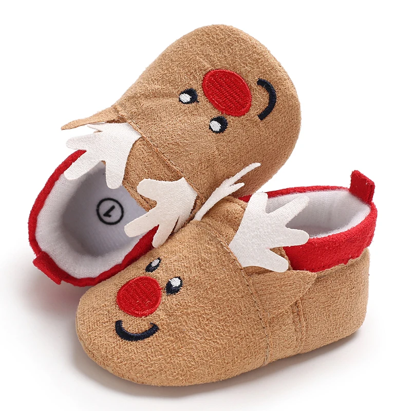 Cute Winter Baby Girl Boy Keep Warm Shoes Muply Christmas Elk First Walkers Anti-slip Newborn Toddler Infant Girl Footwear Shoes