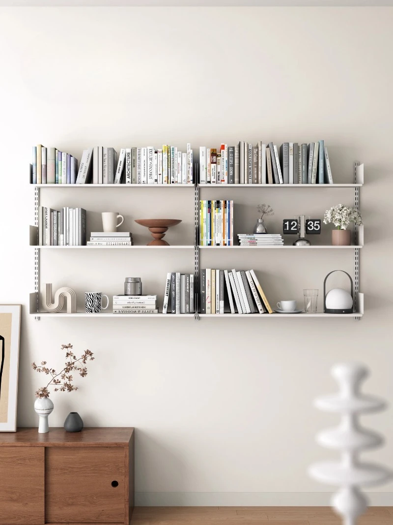 

Customizable track bookshelf Simple suspended bookcase Wall-mounted invisible wall shelf Free combination