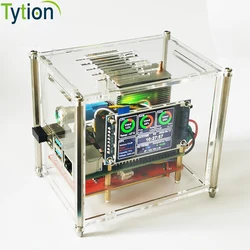 Raspberry Pi 4B UPS Uninterruptible Power Supply Acrylic Shell Kit Ice Tower Fan IPS Screen System Monitoring