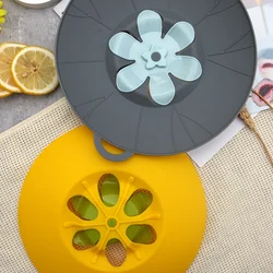 Silicone flower shaped anti overflow pot cover Silicone fresh-keeping cover Rotating pot cover Kitchen tools